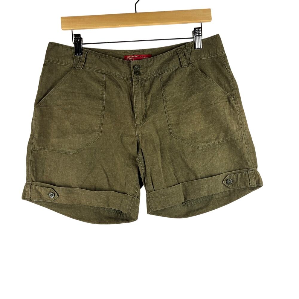Eastern Mountain Sports Cargo Shorts Women's 6 Olive Green Hemp Gorpcore Hiking